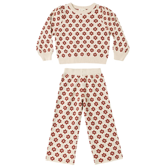 JACQUARD KNIT SET POINSETTIA