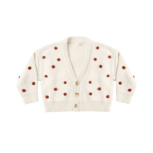 BOXY CROP CARDIGAN RUBY BOBBLE