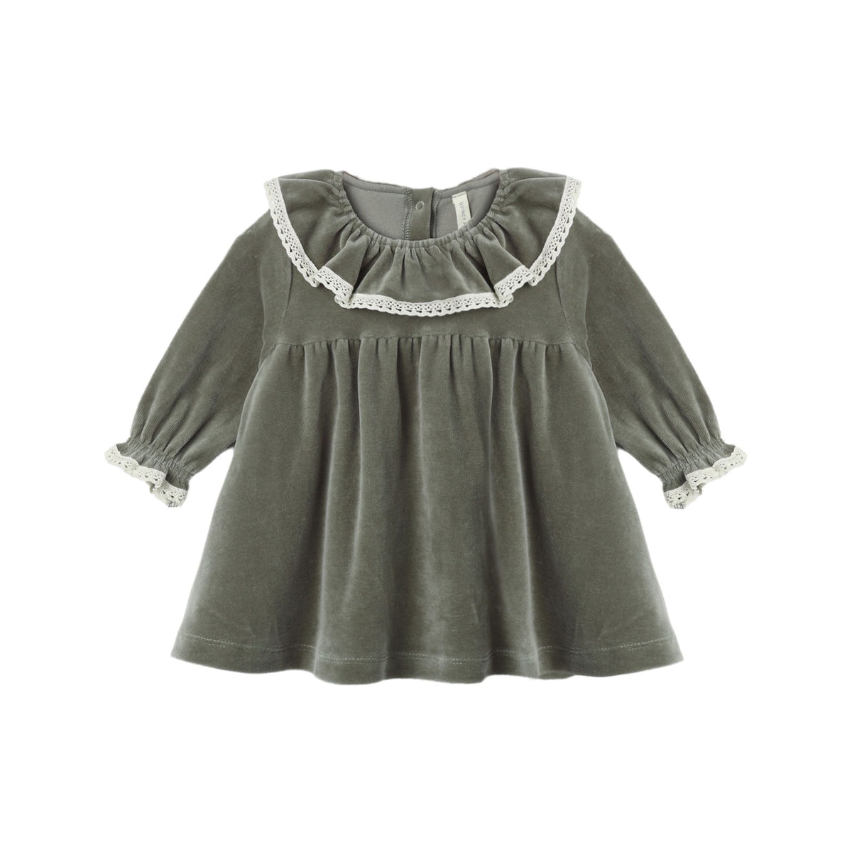 VELOUR BABY DRESS SPRUCE