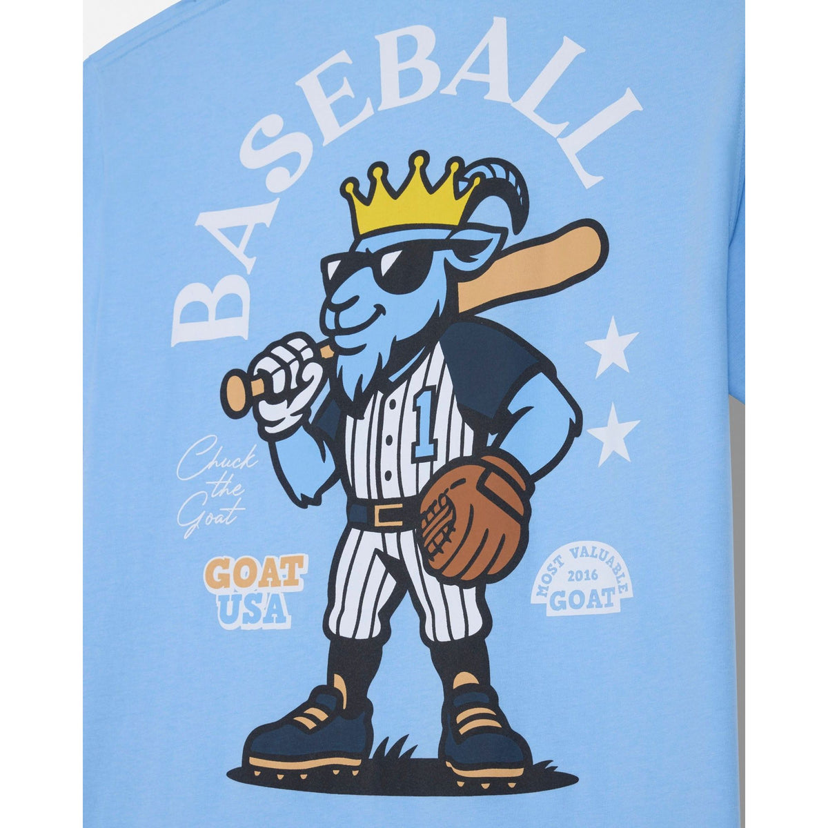 BASEBALL MOST VALUABLE GOAT T-SHIRT: CAROLINA BLUE