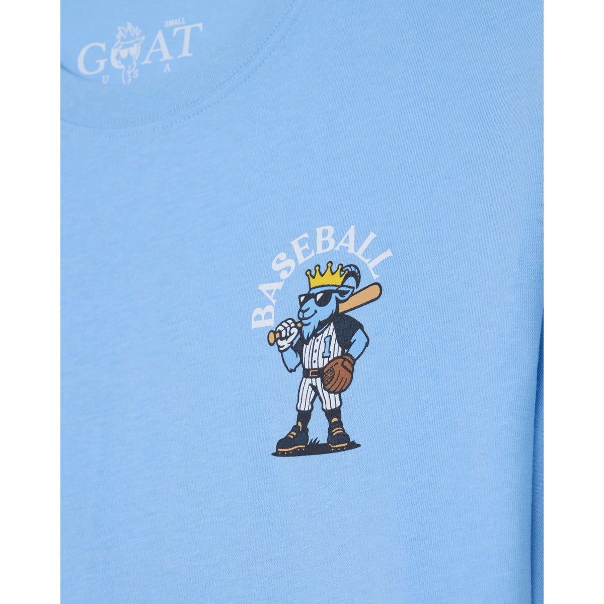 BASEBALL MOST VALUABLE GOAT T-SHIRT: CAROLINA BLUE