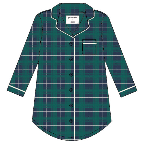NIGHT GOWN WOVEN-GREEN