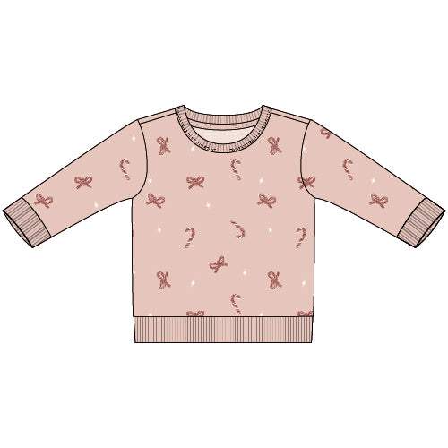 L/S SWEATSHIRT KNIT-PINK LT.