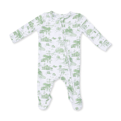 Golf Toile Green - 2 Way Zipper Footie