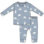 2 Pc PJS Blue Polar Bears