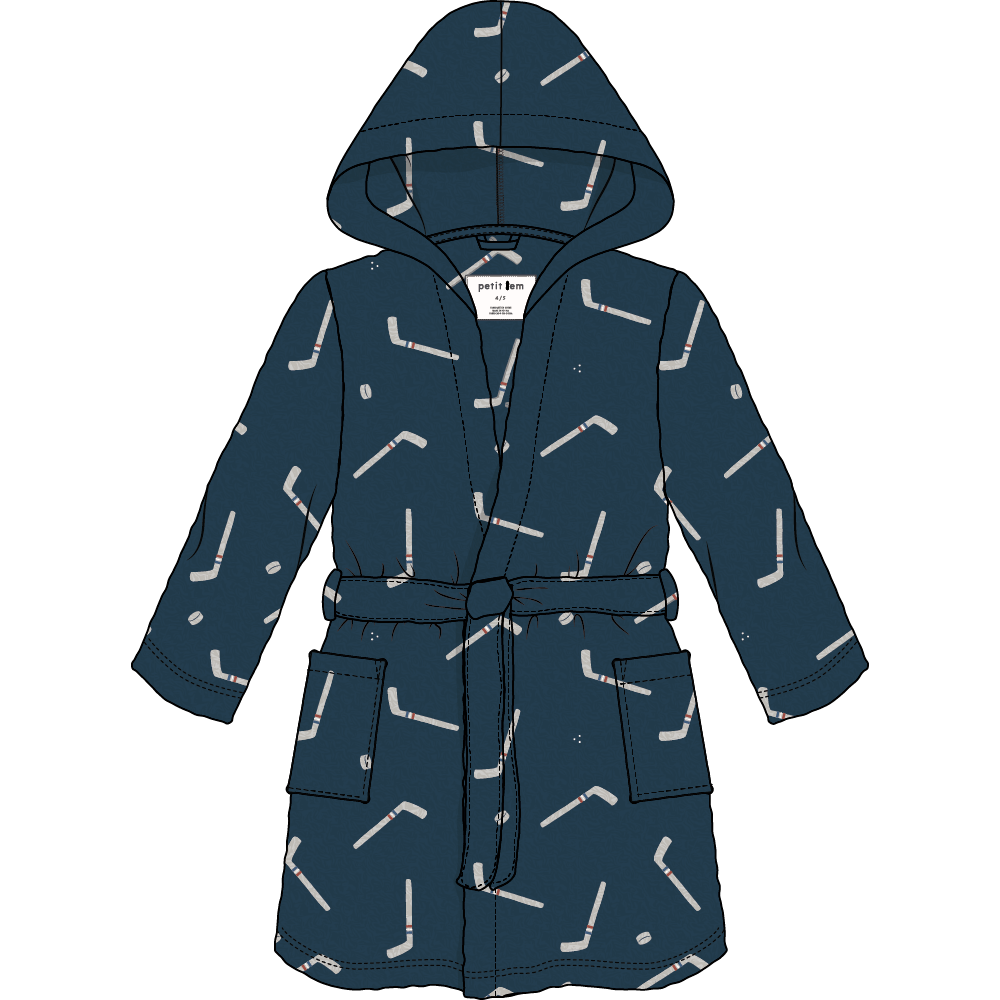 ROBE KNIT-NAVY HOCKEY