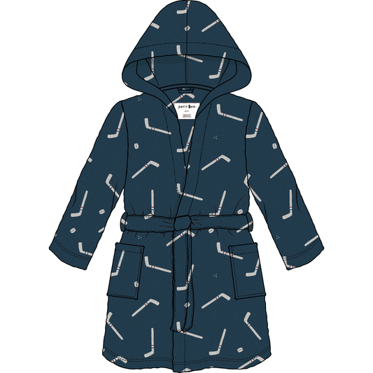 ROBE KNIT-NAVY HOCKEY