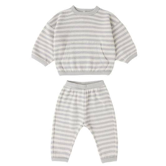 WAFFLE SWEATER SET SKY STRIPE