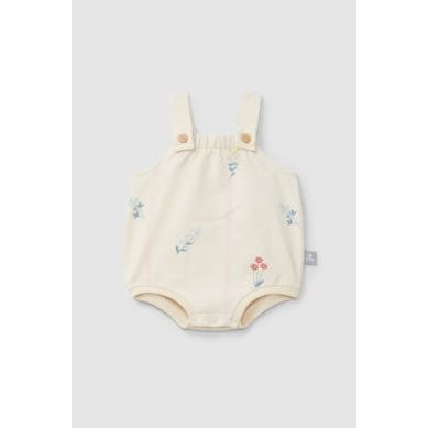 Infant Girls Cream Bubble w/Floral Accents