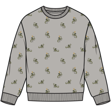 DRAGON PRINT ON CEMENT SWEATSHIRT