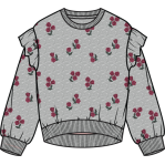 ROSES PRINT ON HEATHER GREY SWEATSHIRT