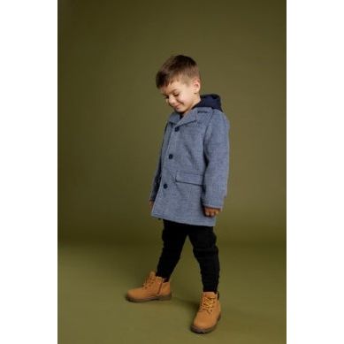 DRESS BLUE HOODED COAT