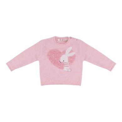 JACQUARD KNIT SWEATER PINK W/ BUNNY