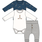 Hockey print 3pc newborn set