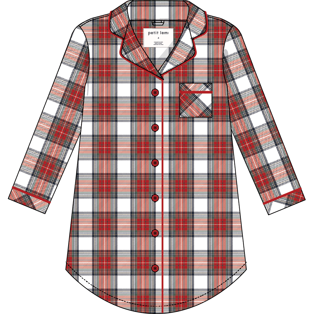 NIGHT GOWN WOVEN-RED