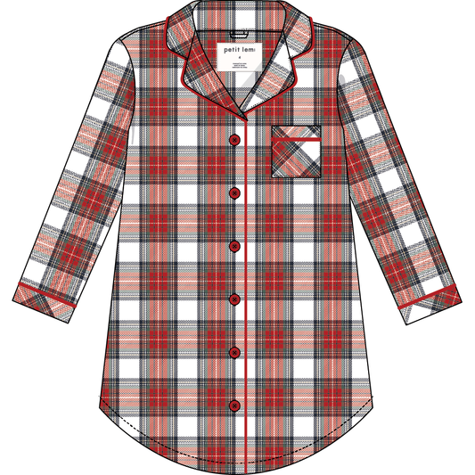 NIGHT GOWN WOVEN-RED