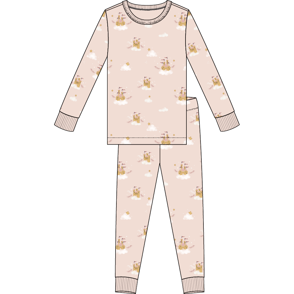 2PC PJ SET: L/S TOP + PANT KNIT-PINK LT.