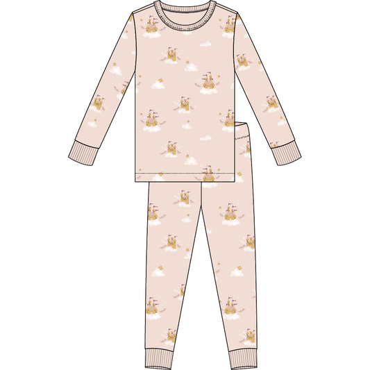 2PC PJ SET: L/S TOP + PANT KNIT-PINK LT.