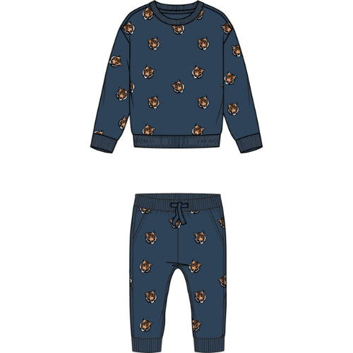 GO TIGERS PRINT NAVY SWEATSHIRT & PANT