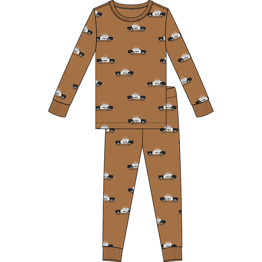 2PC PJ SET: L/S TOP + PANT KNIT-GOLD