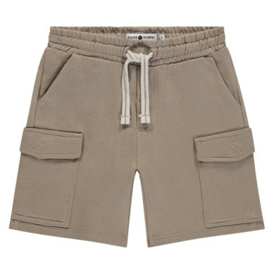 BOYS SWEAT SHORT IN CAMEL AND DARK BLUE