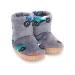 Monster trucks fuzzy fleece slippers