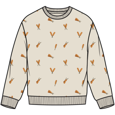 CORN DOG PRINT ON BIRCH SWEATSHIRT