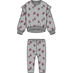 ROSES ON HEATHER GREY 2PC SET