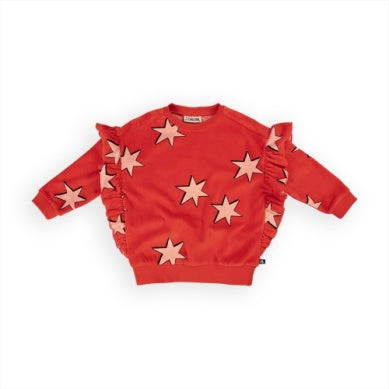 STARS GIRLS SWEATER RUFFLED VELVET