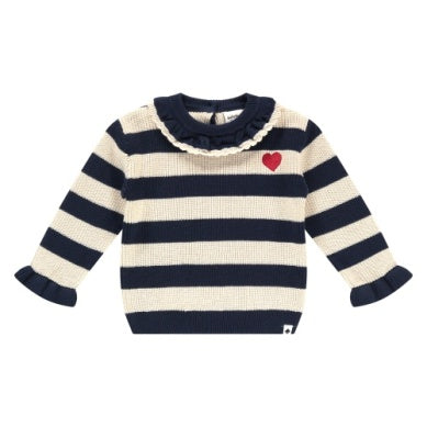BABY GIRLS PULLOVER NAVY STRIPE