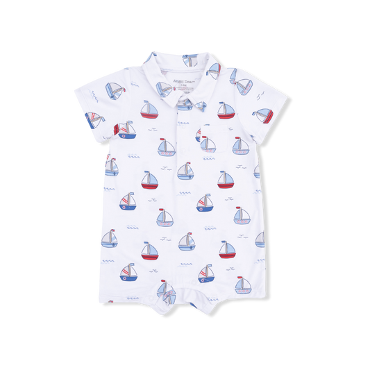 Bubbly Sailboats Blue - Polo Shortie