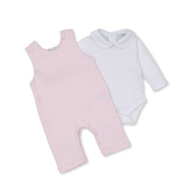 Pink Jacquard overall set Infant Girl