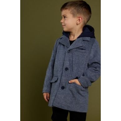 DRESS BLUE HOODED COAT