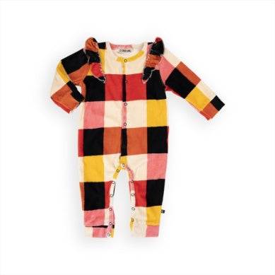 CHECKERS BABY JUMPSUIT GIRLS VELVET