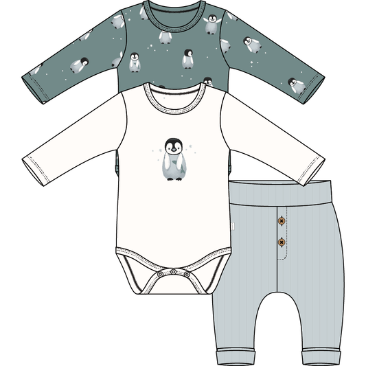 3PC SET: 2 BODYSUITS + PANT KNIT-OFFWHITE