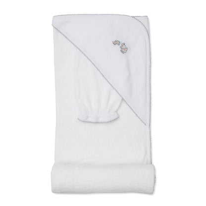 Elephant Espirt Hooded Towel w/Mitt Set