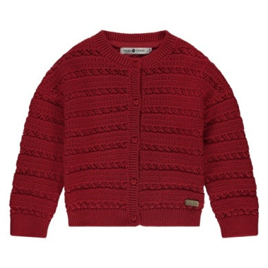 GIRLS KNITTED CARDIGAN RED