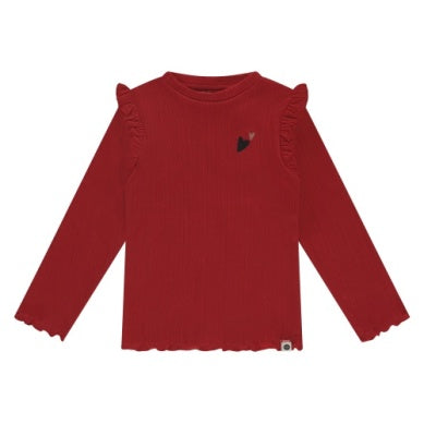 GIRLS T-SHIRT LONG SLEEVE RED