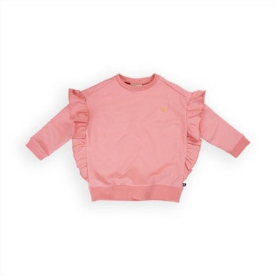 BASIC GIRLS RUFFLED SWEATER BRUSHED FRENCH TERRY