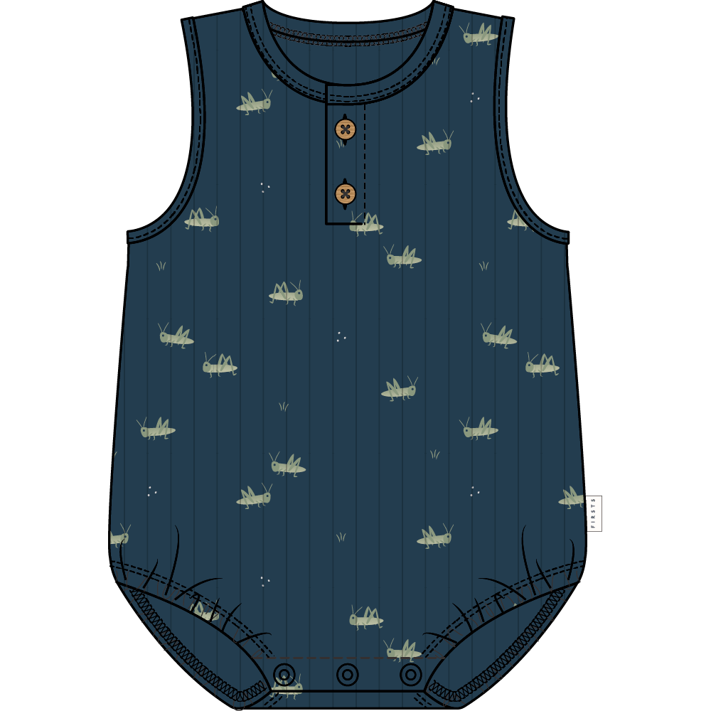 Infant Boys Sleeveless Bubble Grasshoppers