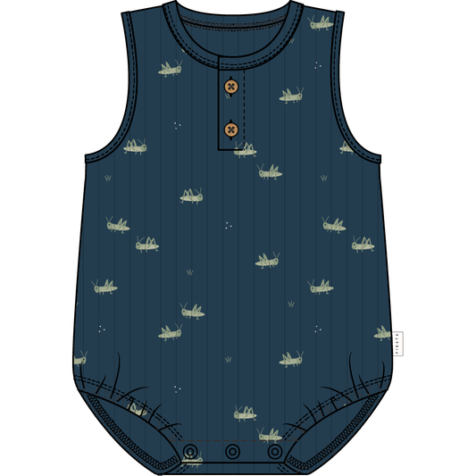 Infant Boys Sleeveless Bubble Grasshoppers