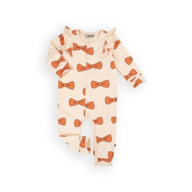 BOW BABY JUMPSUIT GIRLS FRENCH TERRY