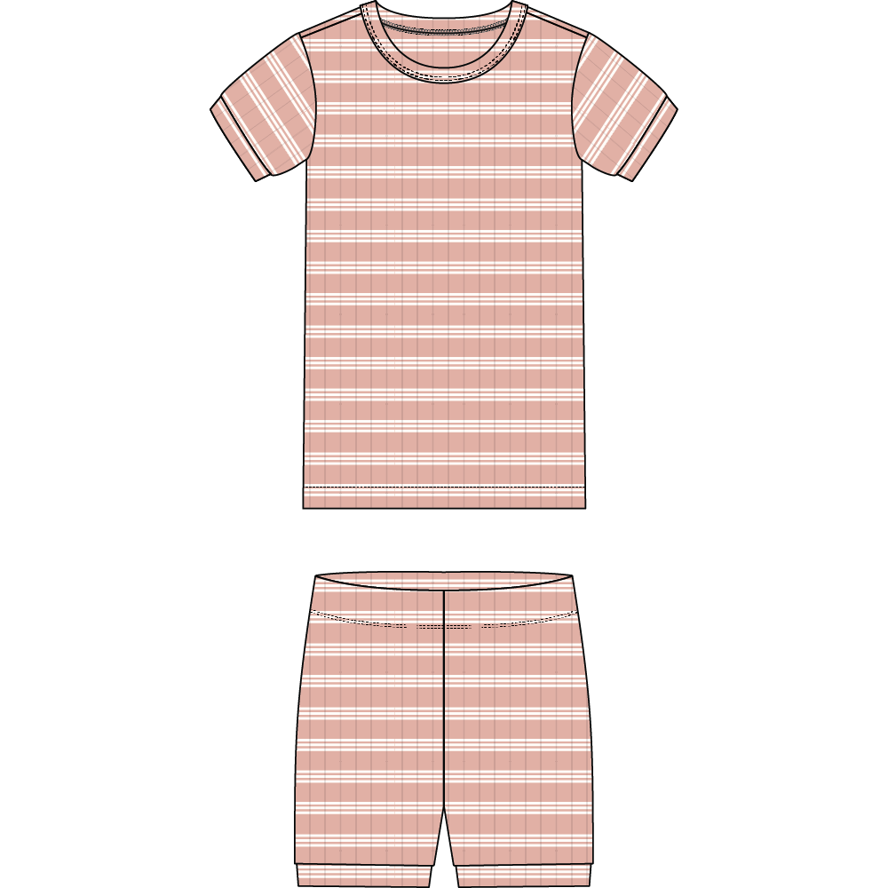 GIRLS 2PC PJ SET: S/S TOP + SHORTS KNIT