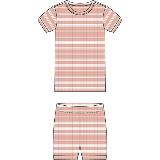 GIRLS 2PC PJ SET: S/S TOP + SHORTS KNIT