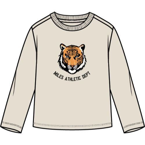 TOP L/S KNIT-BEIGE TIGER