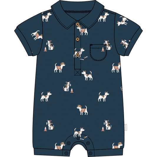 S/S ROMPER KNIT-NAVY
