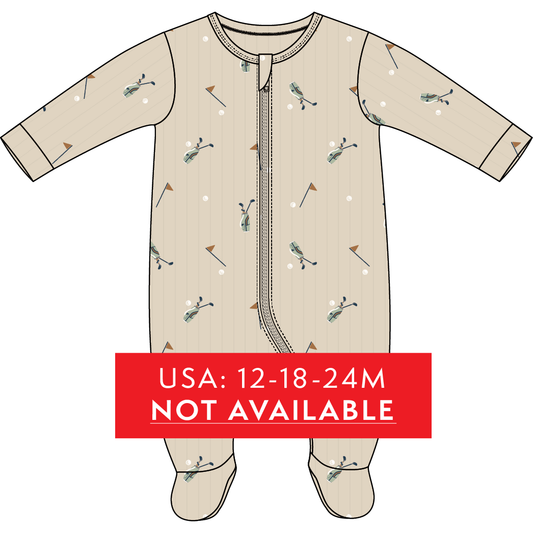 FOOTED SLEEPER KNIT-SAND