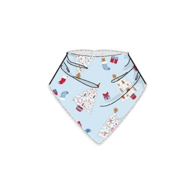 Vintage Christmas Trees Blue - Bandana Bib