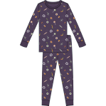 Trick-or-treat print on deep purple pj set