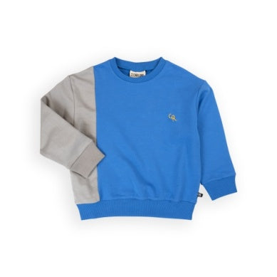 BASIC SWEATER COLOR BLOCK BRUSHED FRENCH TERRY